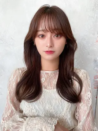 セミロング カラー 顔周り/くびれヘア 韓国ヘア💕風間るなのヘアスタイル