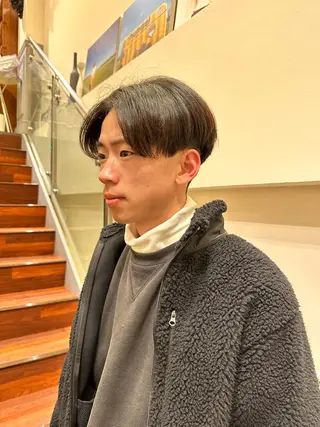 メンズ レイヤー/グレージュ メンズパーマのヘアスタイル