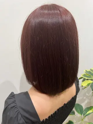 ミディアム カラー 蜂須賀🐝縮毛矯正 ストレートパーマのヘアスタイル