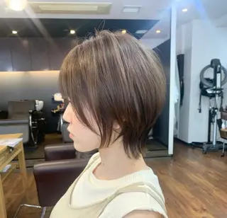 ショート カラー 縮毛矯正/ショート/ レイヤー/畑中正敏のヘアスタイル