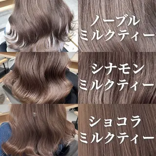 セミロング 透明感♡グレージュ ♡ミルクティー♡のヘアスタイル