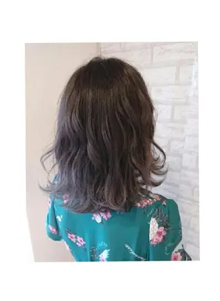 カラー セミロング JIL BLAN 京都所属・RU RIのヘアスタイル