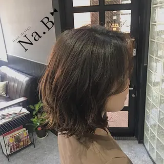 ミディアム カラー パーマ ヘアアレンジ Hair design Na.B所属・ジユン 지윤のヘアスタイル