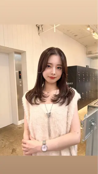 ミディアム カラー Haruka 🎀暖色カラーのヘアスタイル