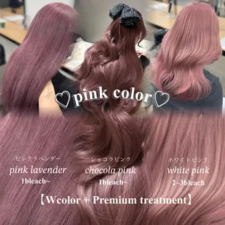 ロング カラー ヘアアレンジ 🤍淡色ピンク&ラベ ンダーYUKI🤍のヘアスタイル