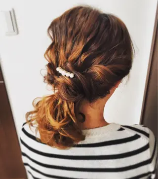 セミロング カラー ヘアアレンジ ヘアメ/着付け 清水玲歌のヘアスタイル