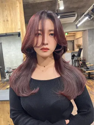 ロング カラー パーマ ヘアアレンジ foi. フォワ所属・🇰🇷韓国トレンド ヘア🇰🇷高田のヘアスタイル