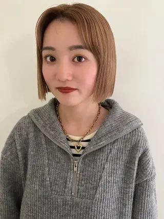 カラー ブリーチカラー🎀 韓国風/寺門美優のヘアスタイル