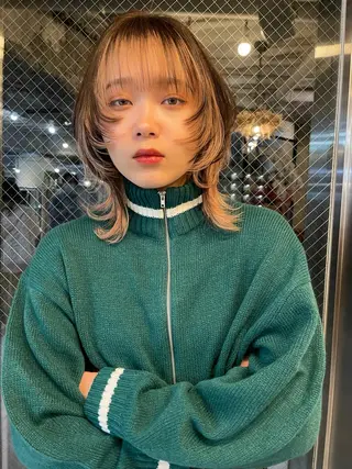 ショート カラー ウルフカット/ボブ りなのヘアスタイル