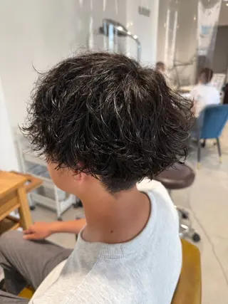 パーマ メンズ 鈴木弥月/大人ボブ× 透明感カラーのヘアスタイル