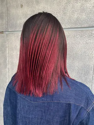 ミディアム カラー Yahiko ハイトーンのヘアスタイル