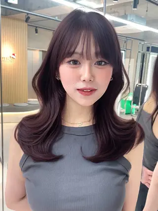 セミロング カラー 韓国ヘア/レイヤー Londエレンのヘアスタイル