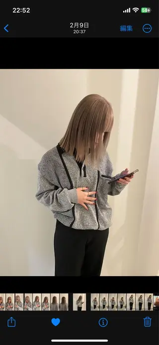 ミディアム カラー 渋谷 留菜のヘアスタイル