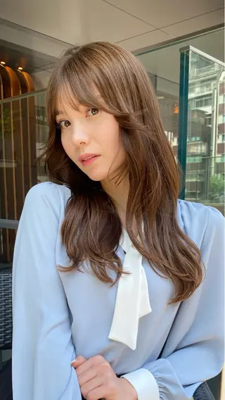 ロング カラー 顔骨格似合わせカット 乾陽菜のヘアスタイル