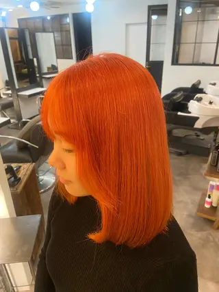 ミディアム カラー 艶髪矯正|ダイオウ シュナのヘアスタイル