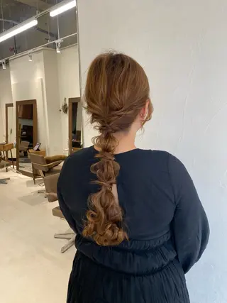 ロング ヘアアレンジ 暖色カラー /ヘアアレンジ/花鈴のヘアスタイル