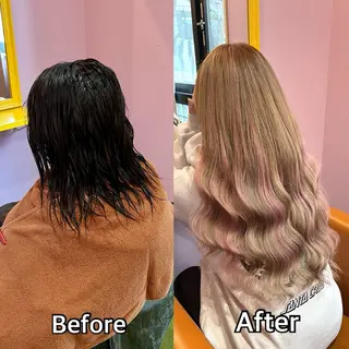 ロング シール+ちび編み込み エクステ梅田🐨のヘアスタイル