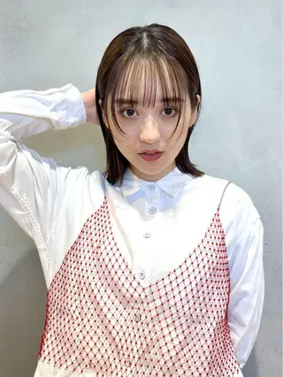 ショート カラー 地毛風ストレート ミニボブ🌷江梨🍎のヘアスタイル