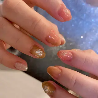 ネイル amuse 手書きニュアンスのネイルデザイン