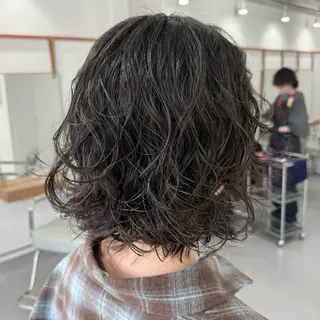 ミディアム パーマ レイヤーカット/ 春日井/鵜飼元喜のヘアスタイル