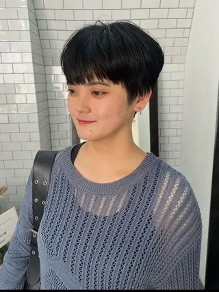 ショート 紙屋町ショート /ボブ　パーマ河内蓮のヘアスタイル