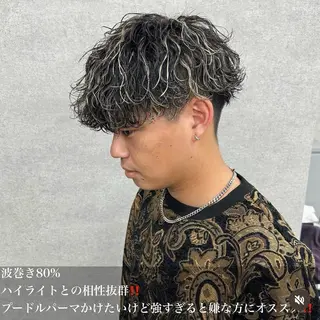 ショート カラー パーマ ヘアアレンジ メンズ キッズ 🔥メンズパーマ🔥 菅原楓のヘアスタイル