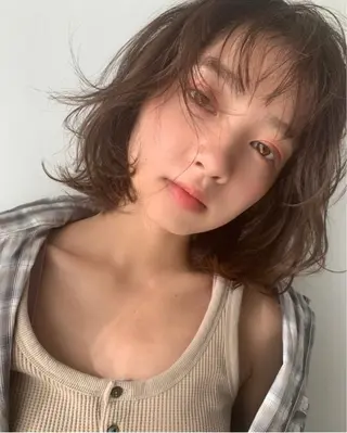 ミディアム カラー 🤎ベージュカラー 🐶メンズパーマのヘアスタイル