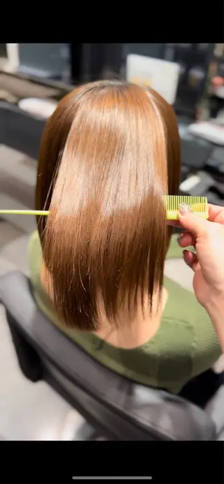 ミディアム パーマ 似合わせ前髪／ 小顔カット🎀そうのヘアスタイル