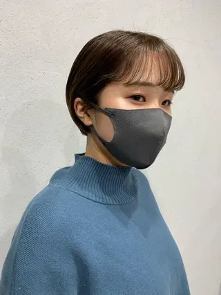 ショート カラー ボブパーマコテ巻き風 パーマNo1深江秀平のヘアスタイル