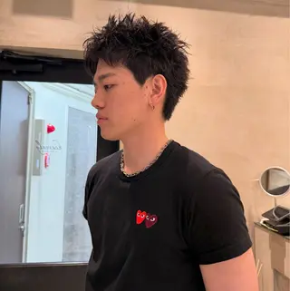 ショート パーマ メンズ heavenly by HAVANA新宿所属・メンズショート/ピン パーマ/新宿/フウガのヘアスタイル