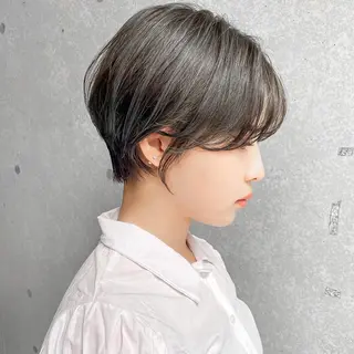 ショート ショート/ボブ/ 白髪ぼかし/しんやのヘアスタイル