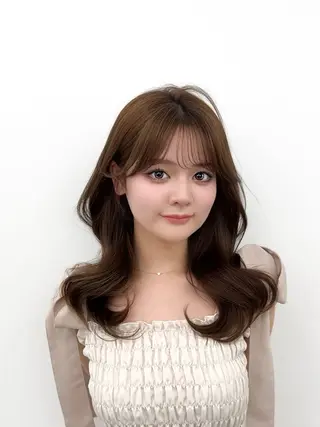 セミロング カラー ヘアアレンジ 顔周り&ミディアム 特化/池袋/kokiのヘアスタイル