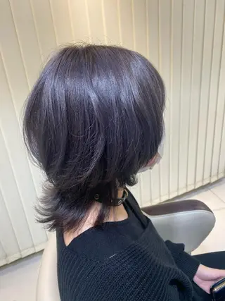 ミディアム カラー 透明感カラー💜艶髪 sayakaのヘアスタイル