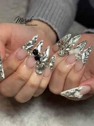 ネイル Kurobuchi パラジェル長さだしのネイルデザイン