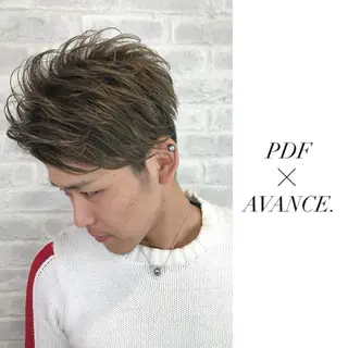 ショート カラー パーマ メンズ AVANCE.難波 店長 松元のヘアスタイル