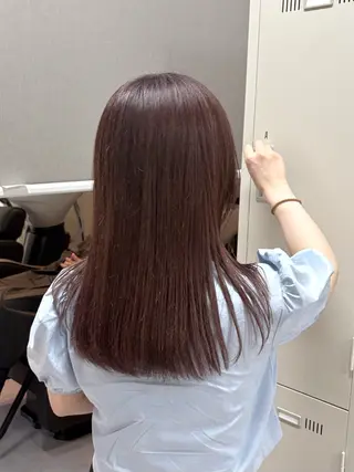 ミディアム カラー ハル🌸柔色/ ブリーチなし/艶髪のヘアスタイル