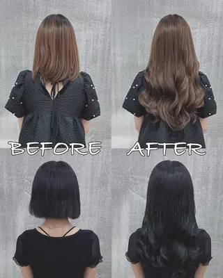 ロング カラー ヘアアレンジ LIP 大阪本店 エクステ 堀谷和孝のヘアスタイル