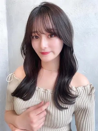 セミロング カラー 顔周り/くびれヘア 韓国ヘア💕風間るなのヘアスタイル