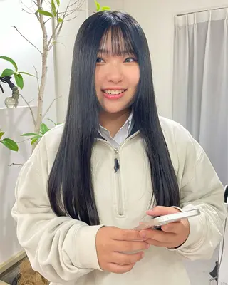 ロング カラー デザインパーマ/ 艶カラー/ボブのヘアスタイル