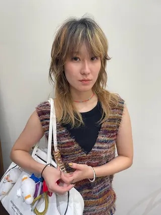 ミディアム カラー パーマ ヘアアレンジ メンズ tatsumi/ボブ ウルフ/レイヤーのヘアスタイル