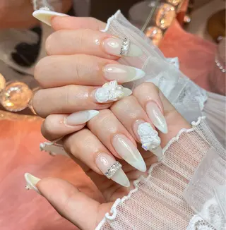 ネイル 23時まで❤︎韓国、 ワンホンネイルのネイルデザイン