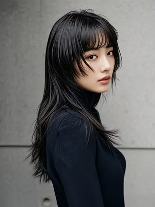 ロング ウルフカット 811 大阪梅田 ウルフのヘアスタイル