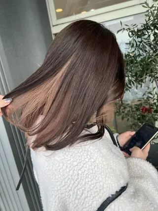 ミディアム カラー しんぼや ももかのヘアスタイル