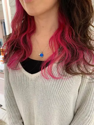 ロング カラー パーマ ヘアアレンジ ネイル マツエク・マツパ レイヤー＆カラー 人気美容師倉崎涼のヘアスタイル