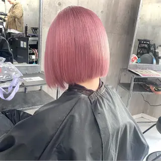 ショート 🩶 ピンクカラー/ ブロンド🩶くるみのヘアスタイル