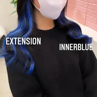 ロング カラー エクステ🩵ブリーチ 韓国ヘア🩵KAEのヘアスタイル