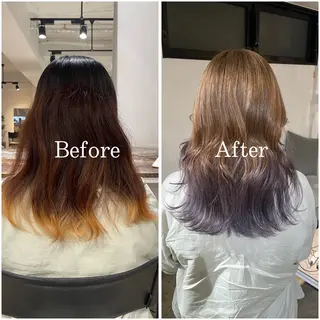 セミロング カラー ムラ修正/ ハイトーン💖Riaのヘアスタイル