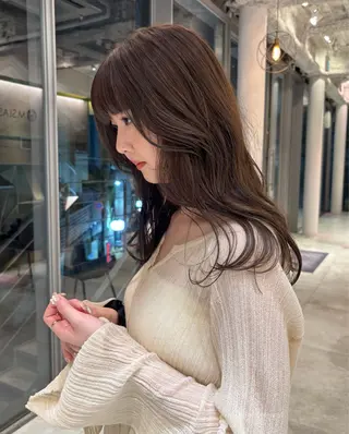ロング カラー M.SLASH 表参道所属・透明感カラー/パーマ オレンジmiyo⭐️のヘアスタイル