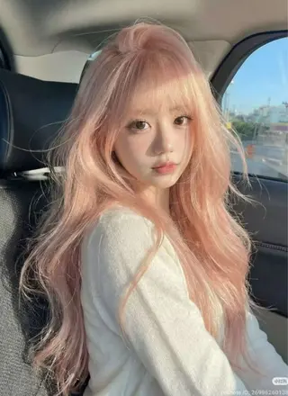 ロング カラー ヘアアレンジ JUNO韓国ヘア MIAN.⋆𝜗𝜚のヘアスタイル