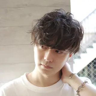 ショート メンズ ANNDER所属・遠藤惟斗/自由が丘/ 透明感カラー/パーマのヘアスタイル